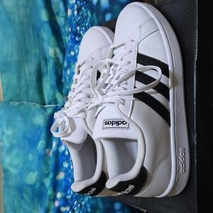 Adidas Grand Court,  Size 9 women,  black and white,,